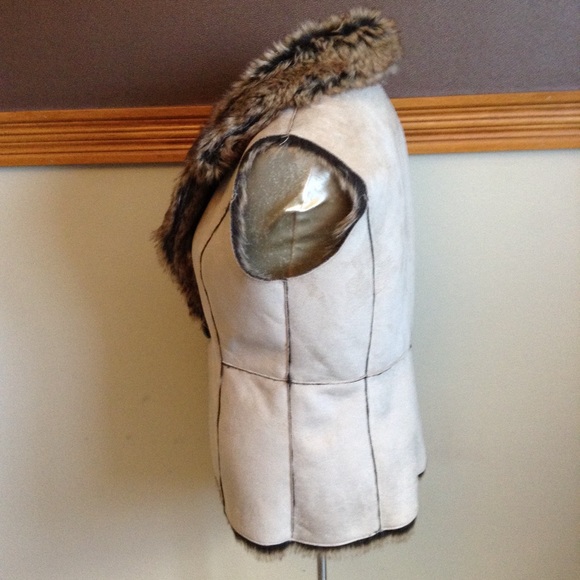 REVERSIBLE VEST faux fur and suede S (B6) - Picture 5 of 6